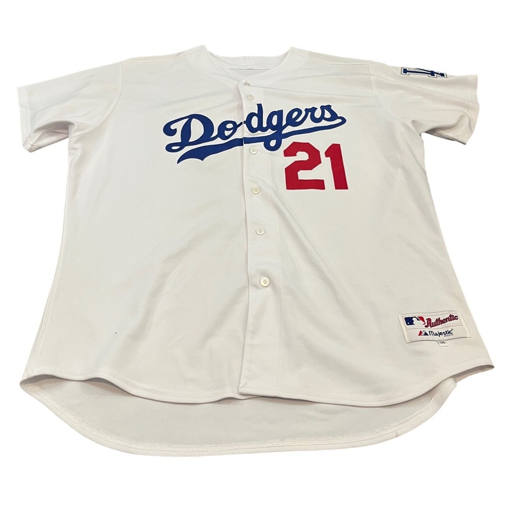 Majestic Los Angeles Dodgers Jersey Mens 56 White Authentic Collection #21